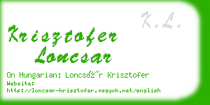 krisztofer loncsar business card